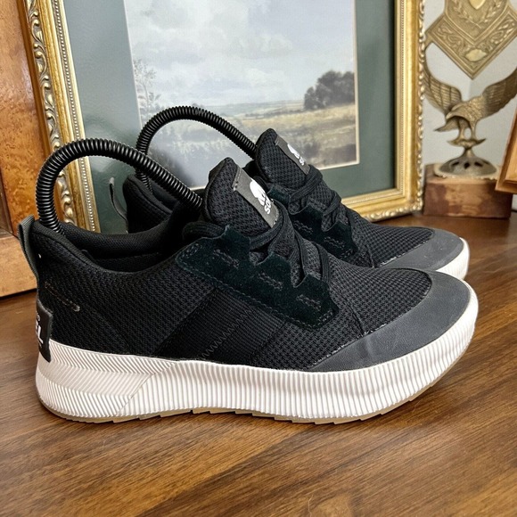 Sorel Women's Out N About III Low Sneakers Shoes Black Sea Salt Size US 7 - Picture 2 of 16
